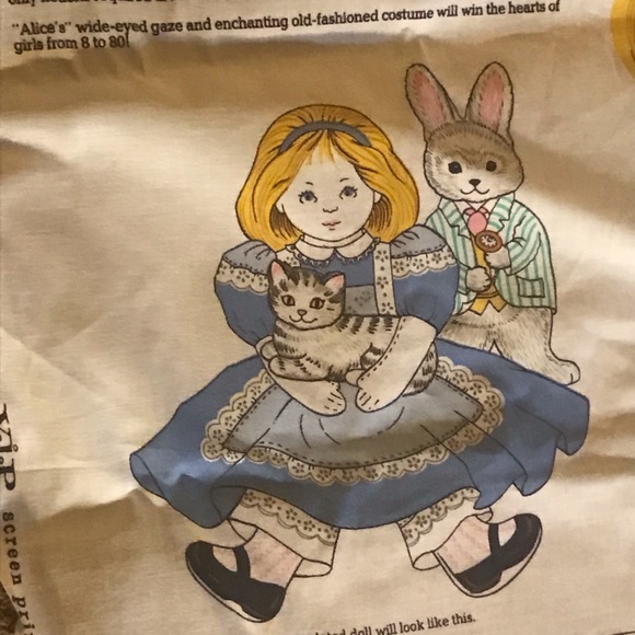 Vintage Alice in Wonderland doll set pattern with White Rabbit Cheshire Cat uncu - Picture 2 of 6